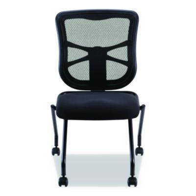 Alera Elusion Mesh Nesting Chairs, Supports Up To 275 Lb, 18.1" Seat Height, Black Seat, Black Back, Black Base, 2/Carton