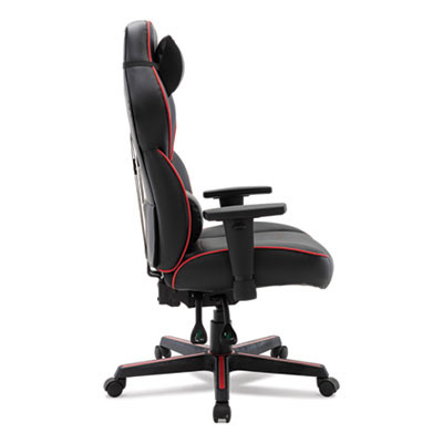 Racing Style Ergonomic Gaming Chair, Supports 275 Lb, 15.91" To 19.8" Seat Height, Black/Red Trim Seat/Back, Black/Red Base