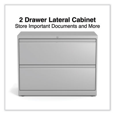 Lateral File, 2 Legal/Letter-Size File Drawers, Light Gray, 36" x 18.63" x 28"