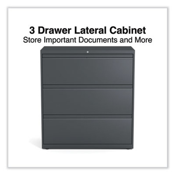 Lateral File, 3 Legal/Letter/A4/A5-Size File Drawers, Charcoal, 36" x 18.63" x 40.25"