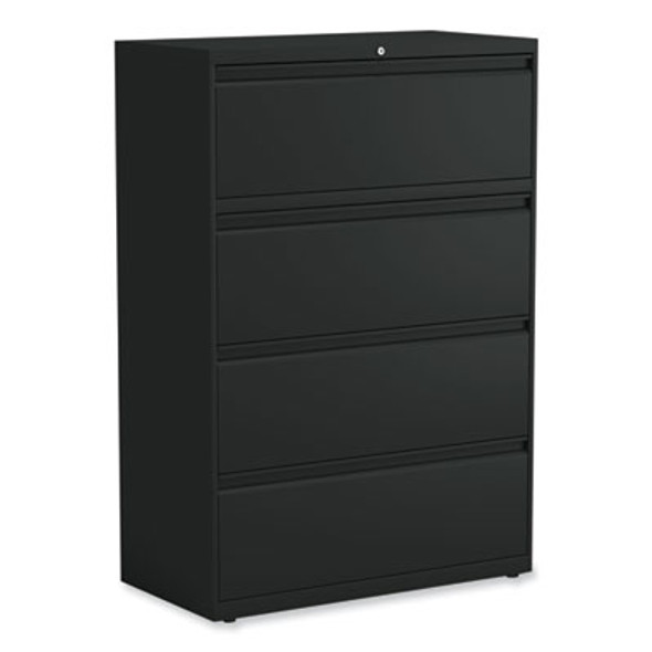 Lateral File, 4 Legal/Letter-Size File Drawers, Black, 36" x 18.63" x 52.5"