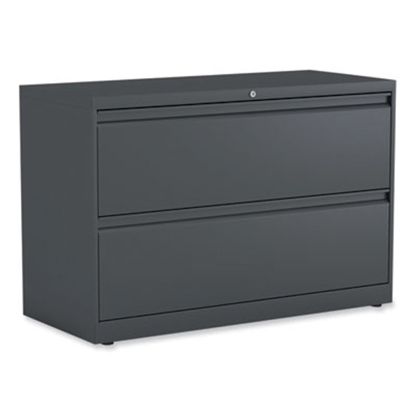 Lateral File, 2 Legal/Letter-Size File Drawers, Charcoal, 42" x 18.63" x 28"