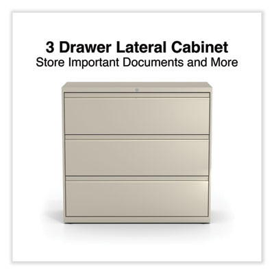 Lateral File, 3 Legal/Letter/A4/A5-Size File Drawers, Putty, 42" x 18.63" x 40.25"