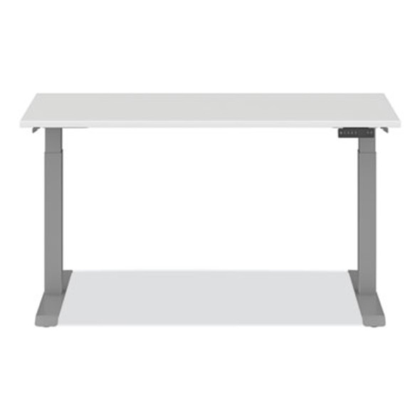 Adaptivergo Sit-Stand Three-Stage Electric Height-Adjustable Table With Memory Controls, 60" x 24" x 30" To 49", White