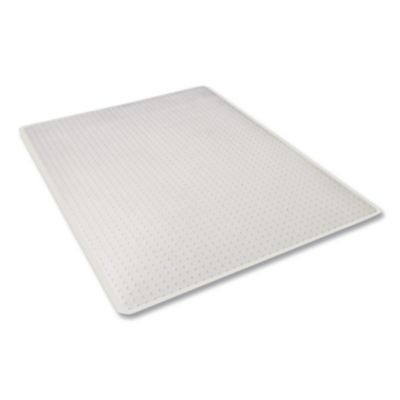 Studded Chair Mat For Flat Pile Carpeted Floors, Rectangular, Straight Edges, 46" x 60", Clear