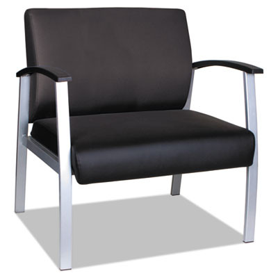Alera Metalounge Series Bariatric Guest Chair, 30.51" x 26.96" x 33.46", Black Seat, Black Back, Silver Base