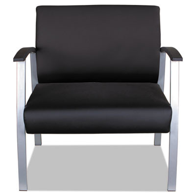 Alera Metalounge Series Bariatric Guest Chair, 30.51" x 26.96" x 33.46", Black Seat, Black Back, Silver Base