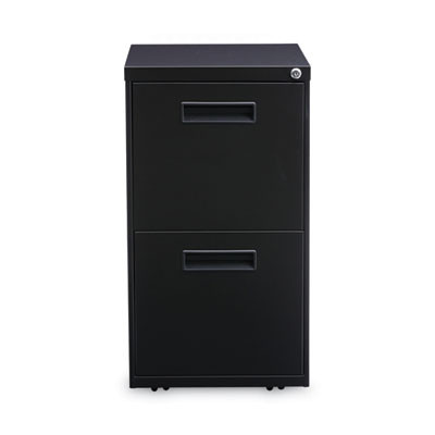 File Pedestal, Left Or Right, 2 Legal/Letter-Size File Drawers, Black, 14.96" X 19.29" X 27.75"