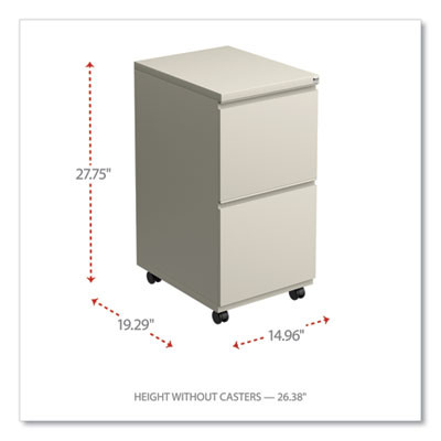 File Pedestal With Full-Length Pull, Left Or Right, 2 Legal/Letter-Size File Drawers, Putty, 14.96" X 19.29" X 27.75"