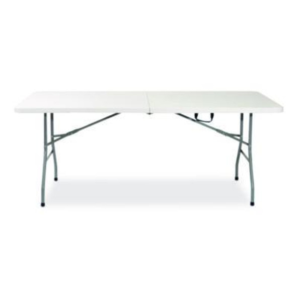 Fold In Half Plastic Folding Table, 96w x 30d x 29.25h, White