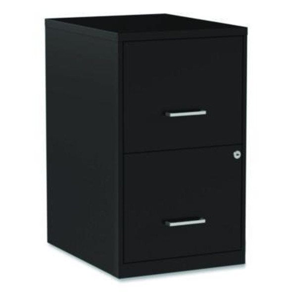 Soho Vertical File Cabinet, 2 Drawers: File/File, Letter, Black, 14" X 18" X 24.1"