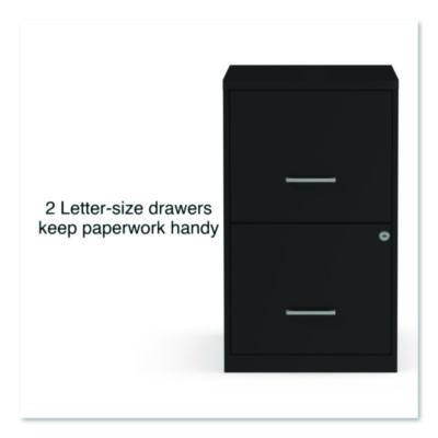 Soho Vertical File Cabinet, 2 Drawers: File/File, Letter, Black, 14" X 18" X 24.1"