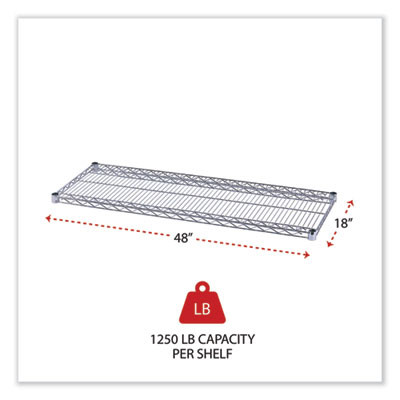 Industrial Wire Shelving Extra Wire Shelves, 48w X 18d, Silver, 2 Shelves/Carton