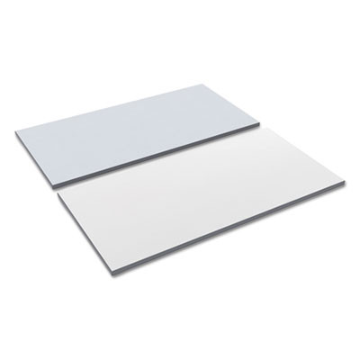Reversible Laminate Table Top, Rectangular, 59.38w X 23.63d, White/Gray