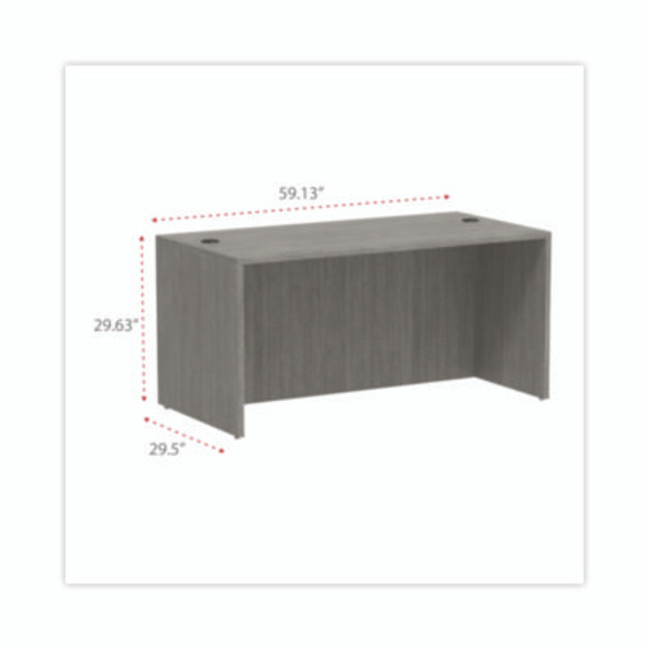 Alera Valencia Series Straight Front Desk Shell, 59.13" x 29.5" x 29.63", Gray
