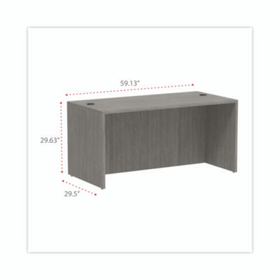 Alera Valencia Series Straight Front Desk Shell, 59.13" x 29.5" x 29.63", Gray