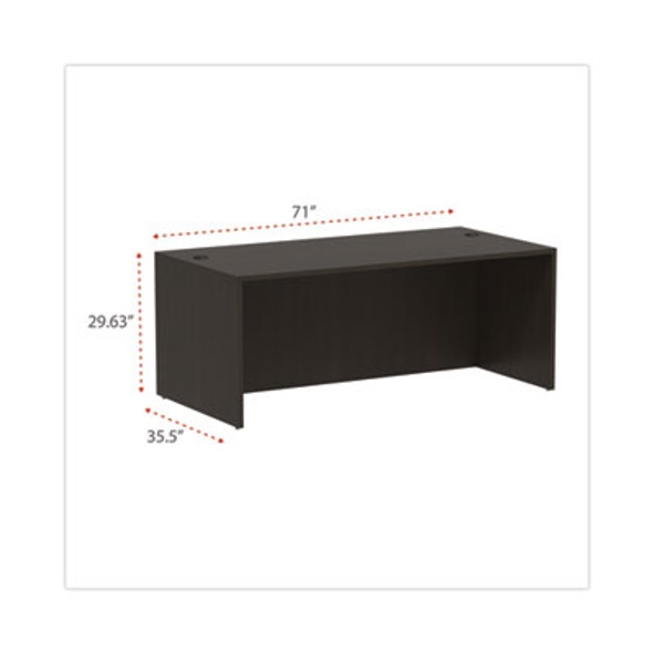 Alera Valencia Series Straight Front Desk Shell, 71" X 35.5" X 29.63", Espresso
