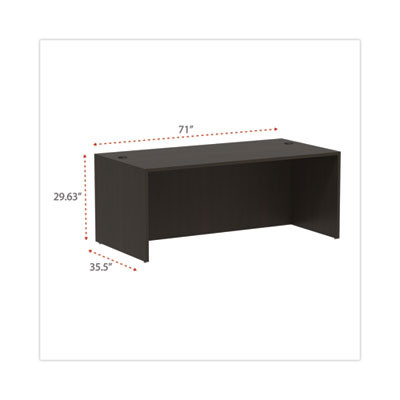 Alera Valencia Series Straight Front Desk Shell, 71" X 35.5" X 29.63", Espresso