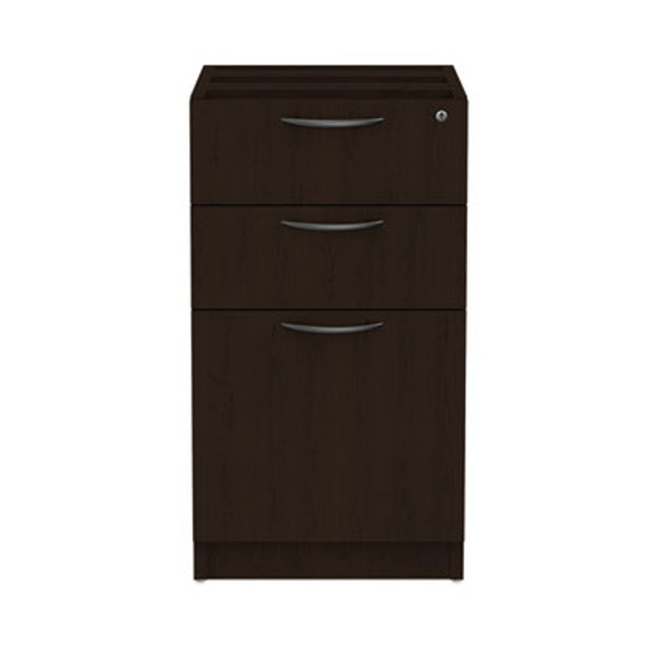 Alera Valencia Series Full Pedestal File, Left/Right, 3-Drawers: Box/Box/File, Legal/Letter, Espresso, 15.63" X 20.5" X 28.5"