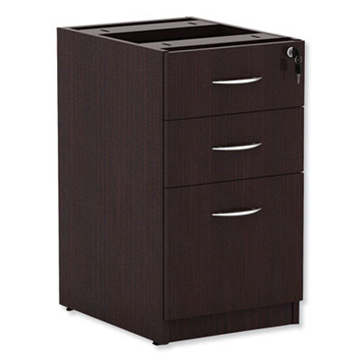 Alera Valencia Series Full Pedestal File, Left/Right, 3-Drawers: Box/Box/File, Legal/Letter, Espresso, 15.63" X 20.5" X 28.5"