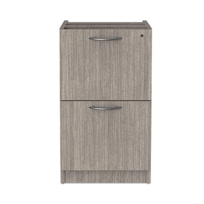 Alera Valencia Series Full Pedestal File, Left Or Right, 2 Legal/Letter-Size File Drawers, Gray, 15.63" x 20.5" x 28.5"