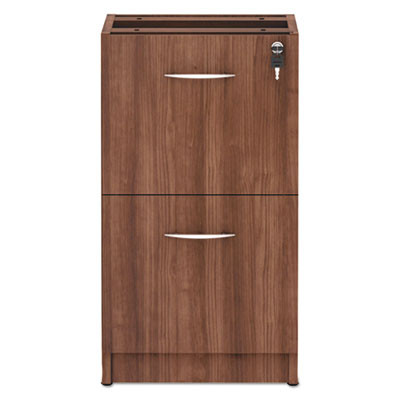 Alera Valencia Series Full Pedestal File, Left/Right, 2 Legal/Letter-Size File Drawers, Modern Walnut, 15.63" X 20.5" X 28.5"