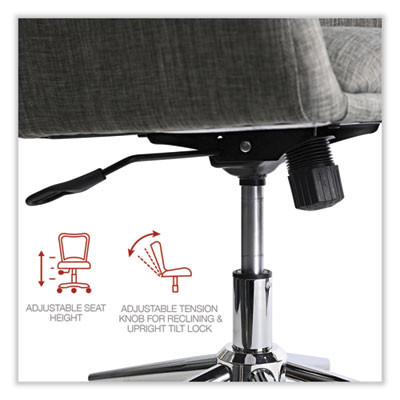 Mid-Century Task Chair, Supports Up To 275 Lb, 18.9" To 22.24" Seat Height, Gray Seat, Gray Back