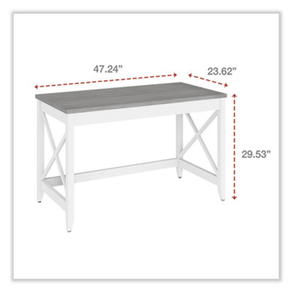 Farmhouse Writing Desk, 47.24" x 23.62" x 29.53", Gray