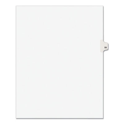 Preprinted Legal Exhibit Side Tab Index Dividers, Avery Style, 10-Tab, 59, 11 X 8.5, White, 25/Pack, (1059)