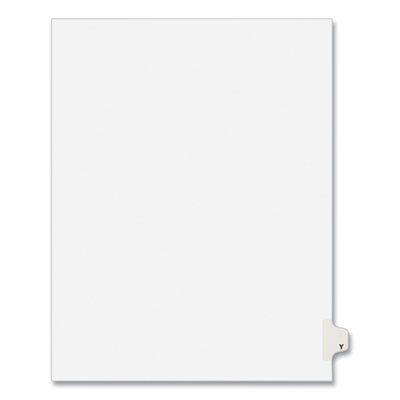 Preprinted Legal Exhibit Side Tab Index Dividers, Avery Style, 26-Tab, Y, 11 X 8.5, White, 25/Pack, (1425)