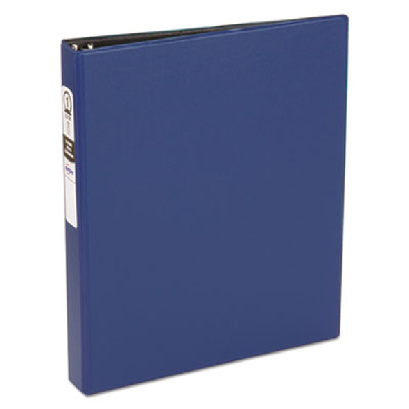 Economy Non-View Binder With Round Rings, 3 Rings, 1" Capacity, 11 X 8.5, Blue, (3300)