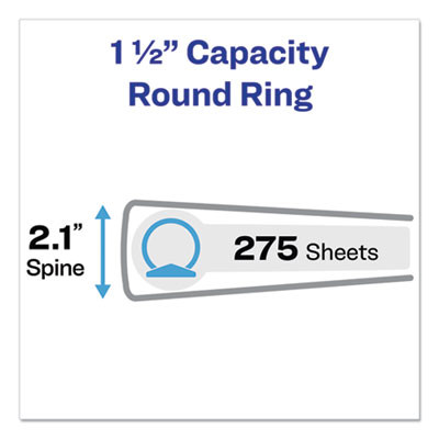 Economy Non-View Binder With Round Rings, 3 Rings, 1.5" Capacity, 11 X 8.5, Black, (4401)