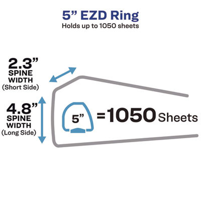 Durable View Binder With Durahinge And Ezd Rings, 3 Rings, 5" Capacity, 11 X 8.5, White, (9901)