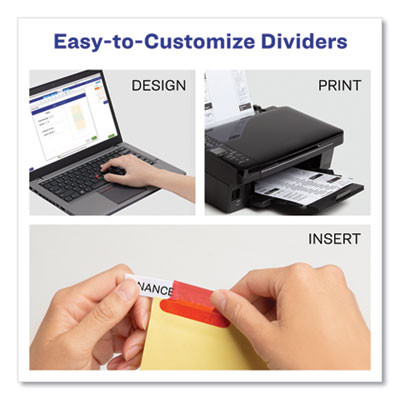 Insertable Big Tab Dividers, 8-Tab, Double-Sided Gold Edge Reinforcing, 11" x 8.5", Buff, Assorted Tabs, 1 Set