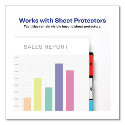 Insertable Dividers w/Single Pockets, 5-Tab, 11.25 x 9.13, White, 1 Set