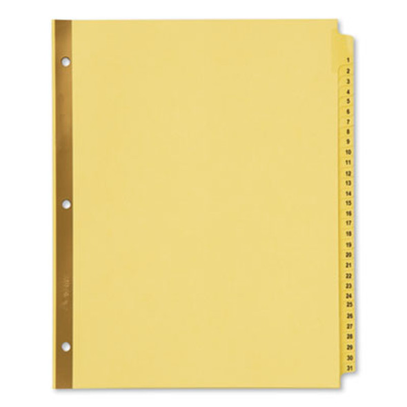 Preprinted Laminated Tab Dividers With Gold Reinforced Binding Edge, 31-Tab, 1 To 31, 11 x 8.5, Buff, 1 Set