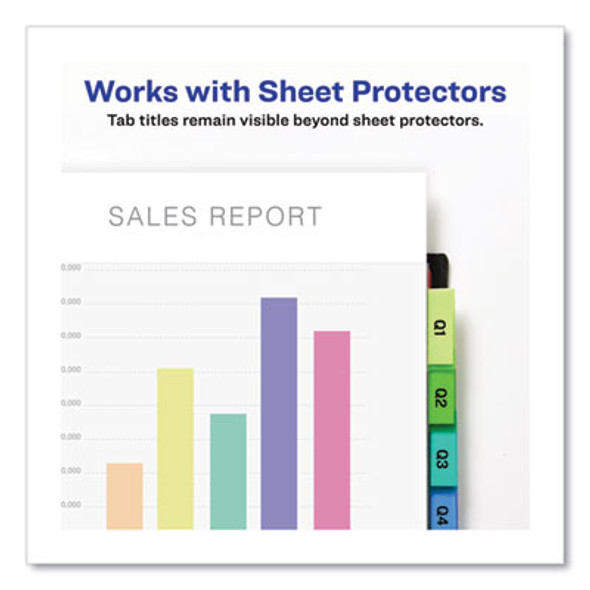 Insertable Big Tab Plastic 2-Pocket Dividers, 8-Tab, 11.13 X 9.25, Assorted, 1 Set