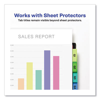 Insertable Big Tab Plastic 2-Pocket Dividers, 8-Tab, 11.13 X 9.25, Assorted, 1 Set