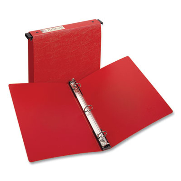 Hanging Storage Flexible Non-View Binder With Round Rings, 3 Rings, 1" Capacity, 11 X 8.5, Red