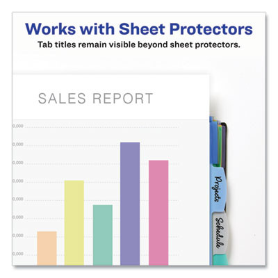 Write And Erase Big Tab Durable Plastic Dividers, Expandable Pocket, 3-Hole Punched, 5-Tab, 11 x 8.5, Assorted, 1 Set