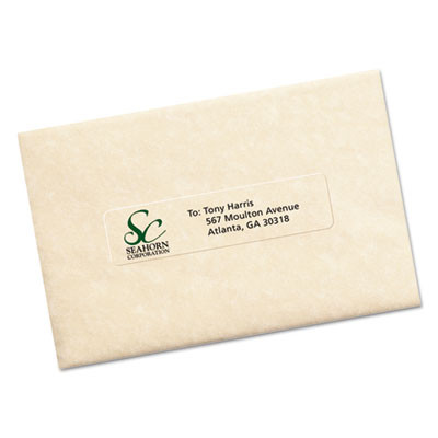 Matte Clear Easy Peel Mailing Labels W/ Sure Feed Technology, Inkjet Printers, 1 X 4, Clear, 20/Sheet, 10 Sheets/Pack