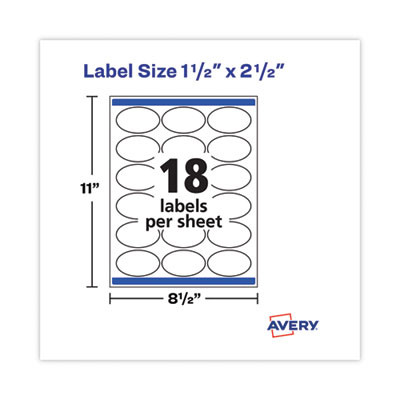 Laser/Inkjet Media Labels, Inkjet/Laser Printers, 1.5 x 2.5, White, 18 Labels/Sheet, 25 Sheets/Pack