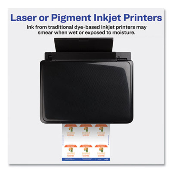 Durable White Id Labels w/ Sure Feed, 2.5" Dia, White, 72/Pk