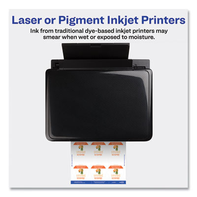 Durable White Id Labels w/ Sure Feed, 2.5" Dia, White, 72/Pk