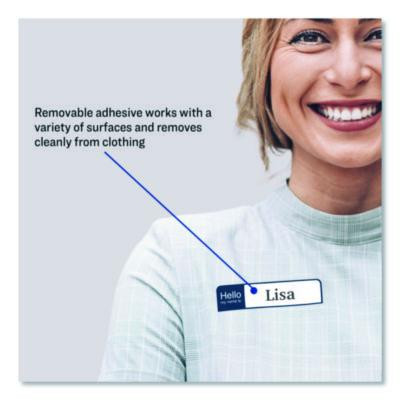 Flexible Self-Adhesive Mini Name Badge Labels, 1 X 3.75, Hello, Assorted, 100/Pack