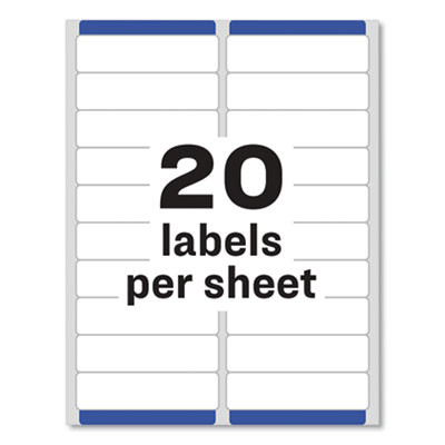 Easy Peel White Address Labels W/ Sure Feed Technology, Laser Printers, 1 X 4, White, 20/Sheet, 250 Sheets/Box