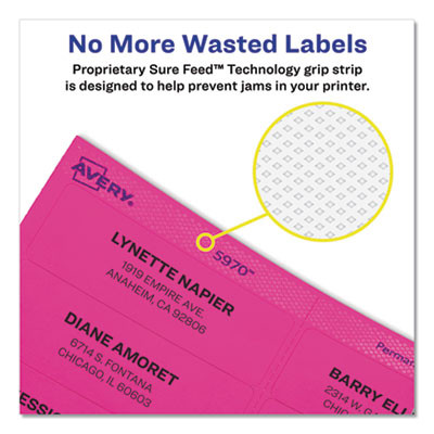 High-Visibility Permanent Laser Id Labels, 2 X 4, Neon Assorted, 1000/Box