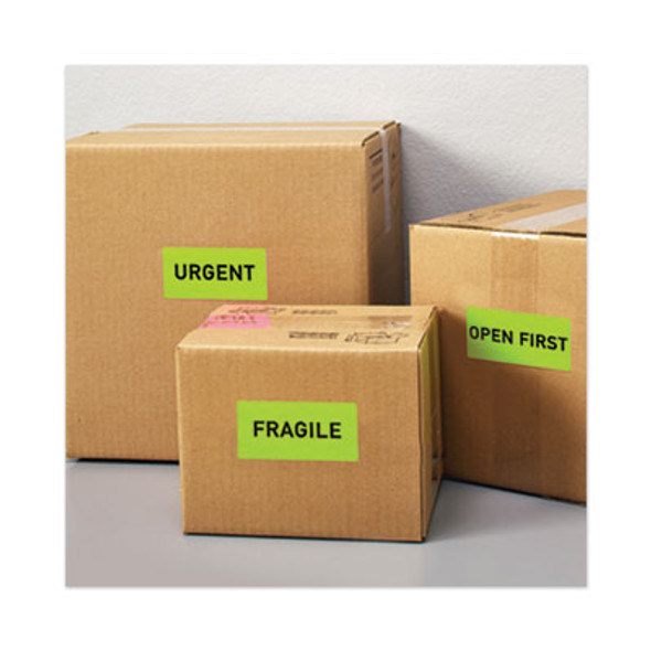 High-Visibility Permanent Laser Id Labels, 2 X 4, Neon Green, 1000/Box