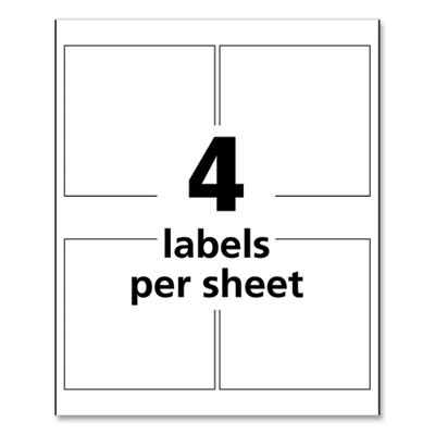 Ultraduty Ghs Chemical Waterproof And Uv Resistant Labels, 4 X 4, White, 4/Sheet, 50 Sheets/Pack
