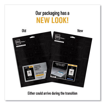 Permatrack Durable White Asset Tag Labels, Laser Printers, 0.75 X 2, White, 30/Sheet, 8 Sheets/Pack